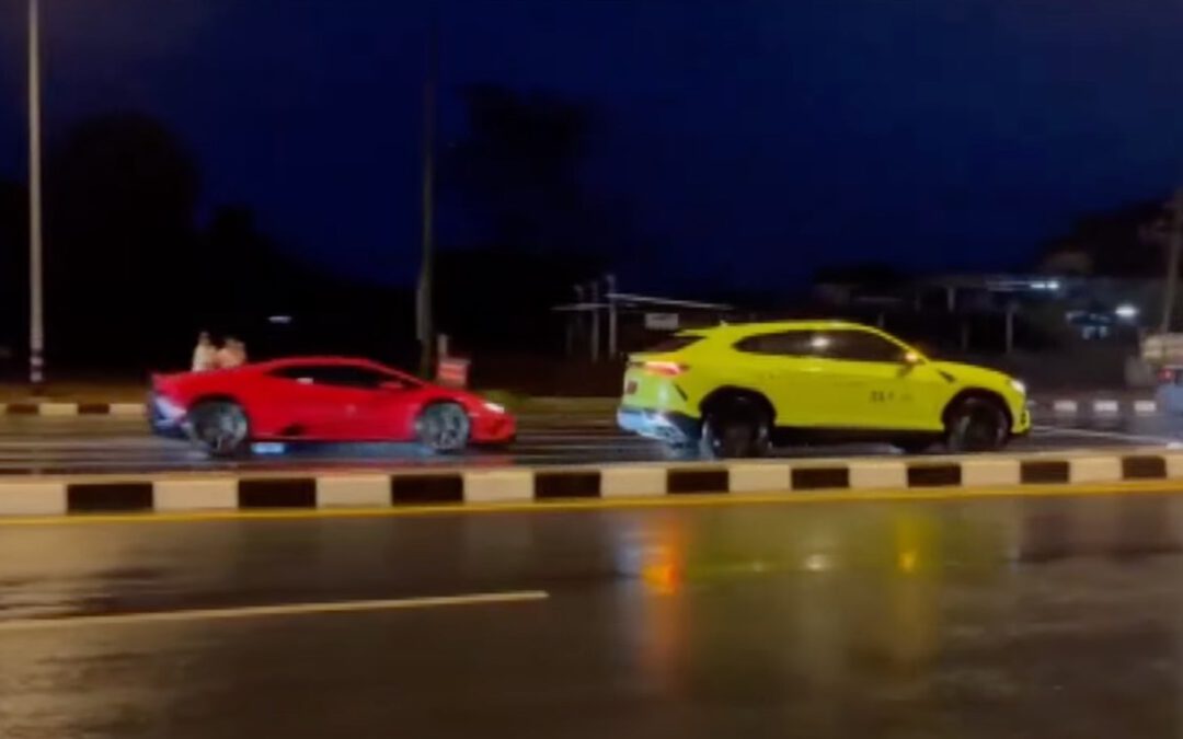 Video: Lamborghini Huracán kopt een Hilux